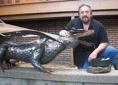 The 'Ted's Dragon' sculpture, by Gilbert McCann